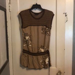 BCBG knit and silk blouse